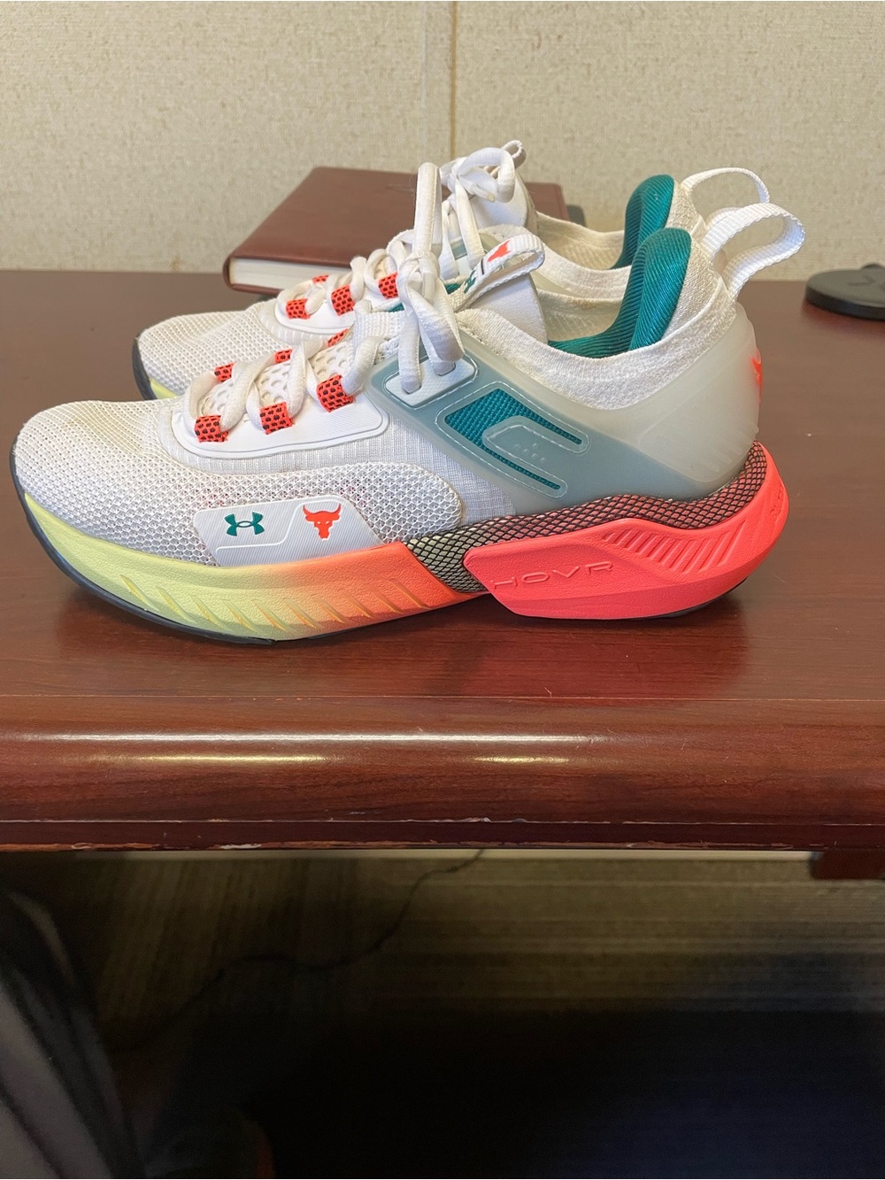 Under Armour Project Rock 5 White After Burn Kids Youth Size 5Y Sneakers